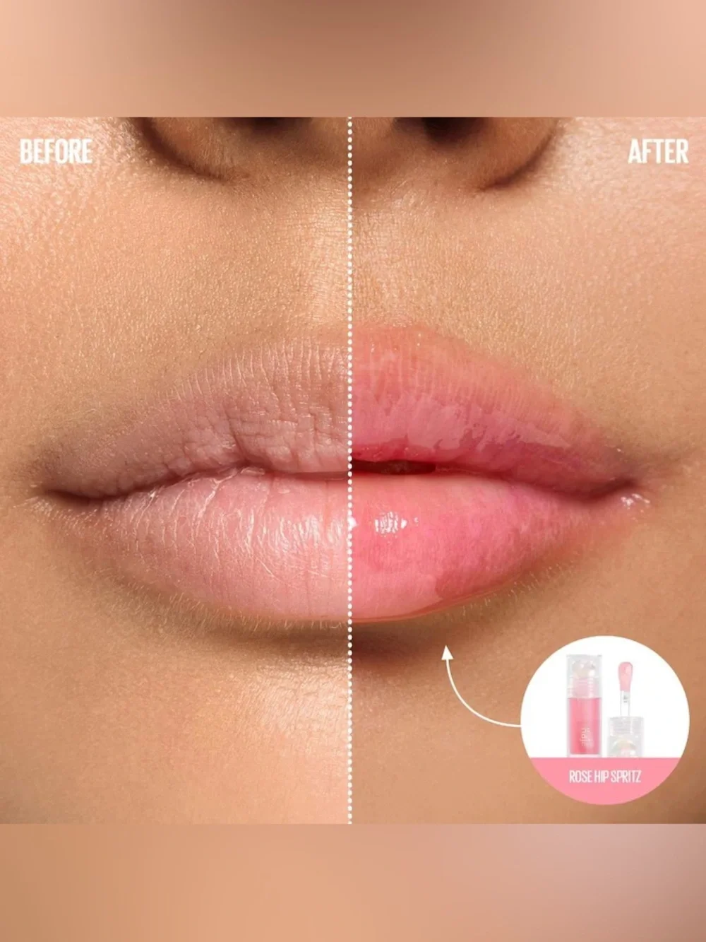 Kaja Juicy Glass Hydrating Lip Oil — Rose Hip Spritz 01